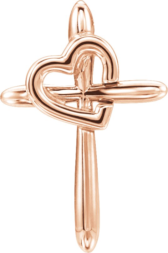 14K Rose Cross with Heart Pendant Ref. 12705670