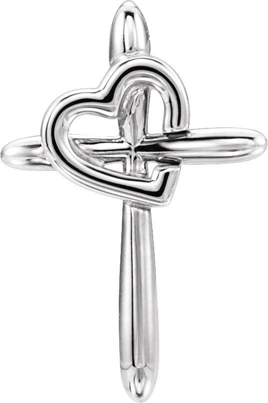 Platinum Cross with Heart Pendant Ref. 12705673