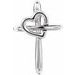 Sterling Silver Cross with Heart Pendant
