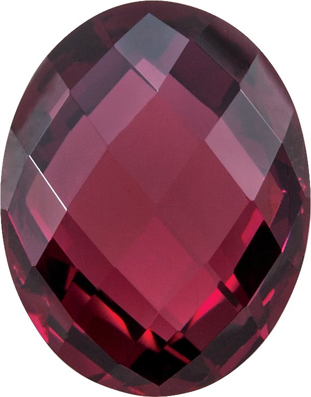 STREULE GARNET 70 24.0㎝ 9x7 mm Oval Double-Sided Checkerboard AA Natural Rhodolite Garnet