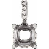 Cushion 4-Prong Accented Basket Pendant 