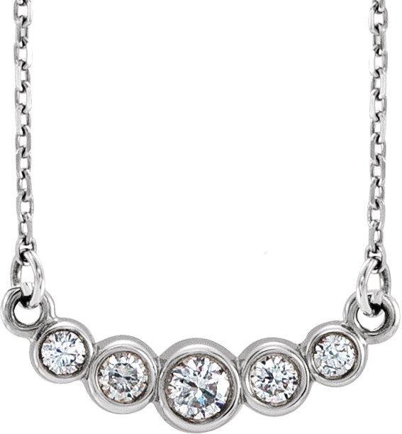 14K White 1/6 CTW Natural Diamond 16-18" Necklace