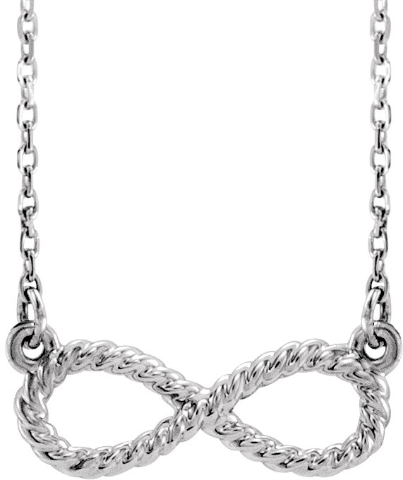 Sterling Silver Rope Infinity-Inspired 18" Necklace