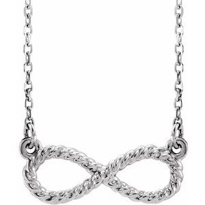 14K White Rope Infinity-Inspired 18" Necklace