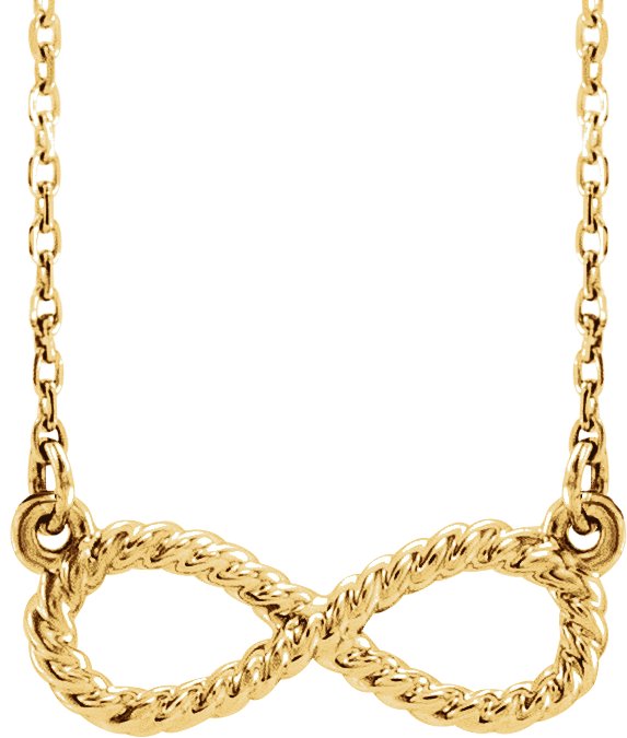 14K Yellow Rope Infinity-Inspired 18" Necklace