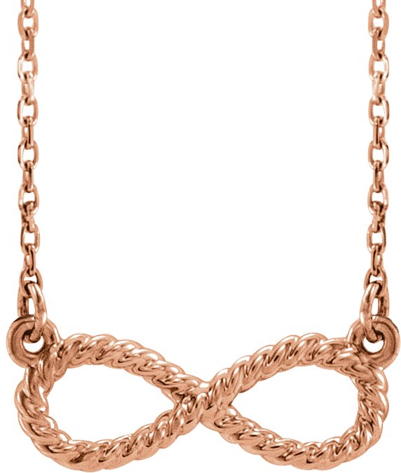 14K Rose Rope Infinity-Inspired 18" Necklace