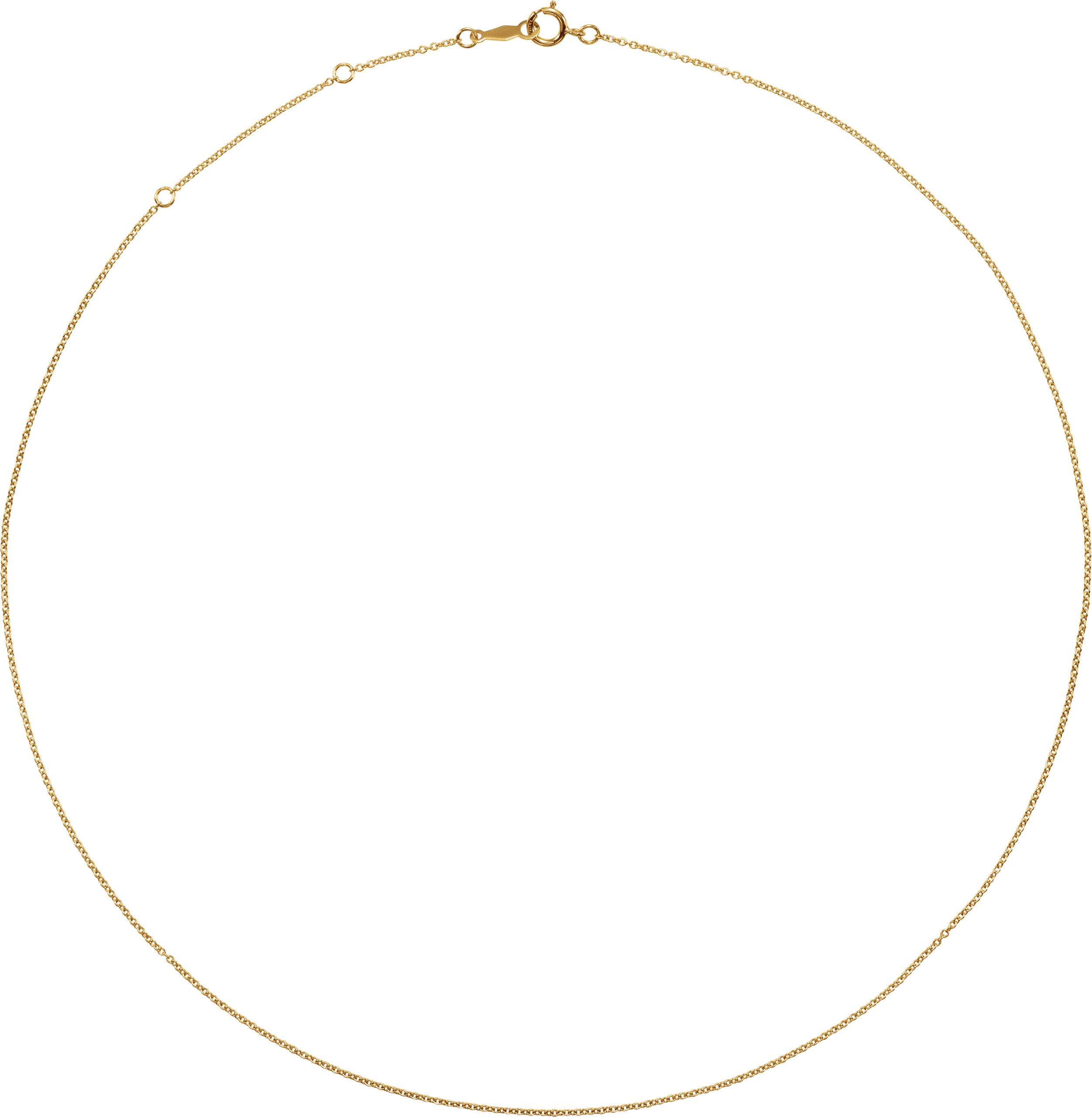 14K Yellow Gold-Filled 1 mm Adjustable Cable 6 1/2-7 1/2 Chain