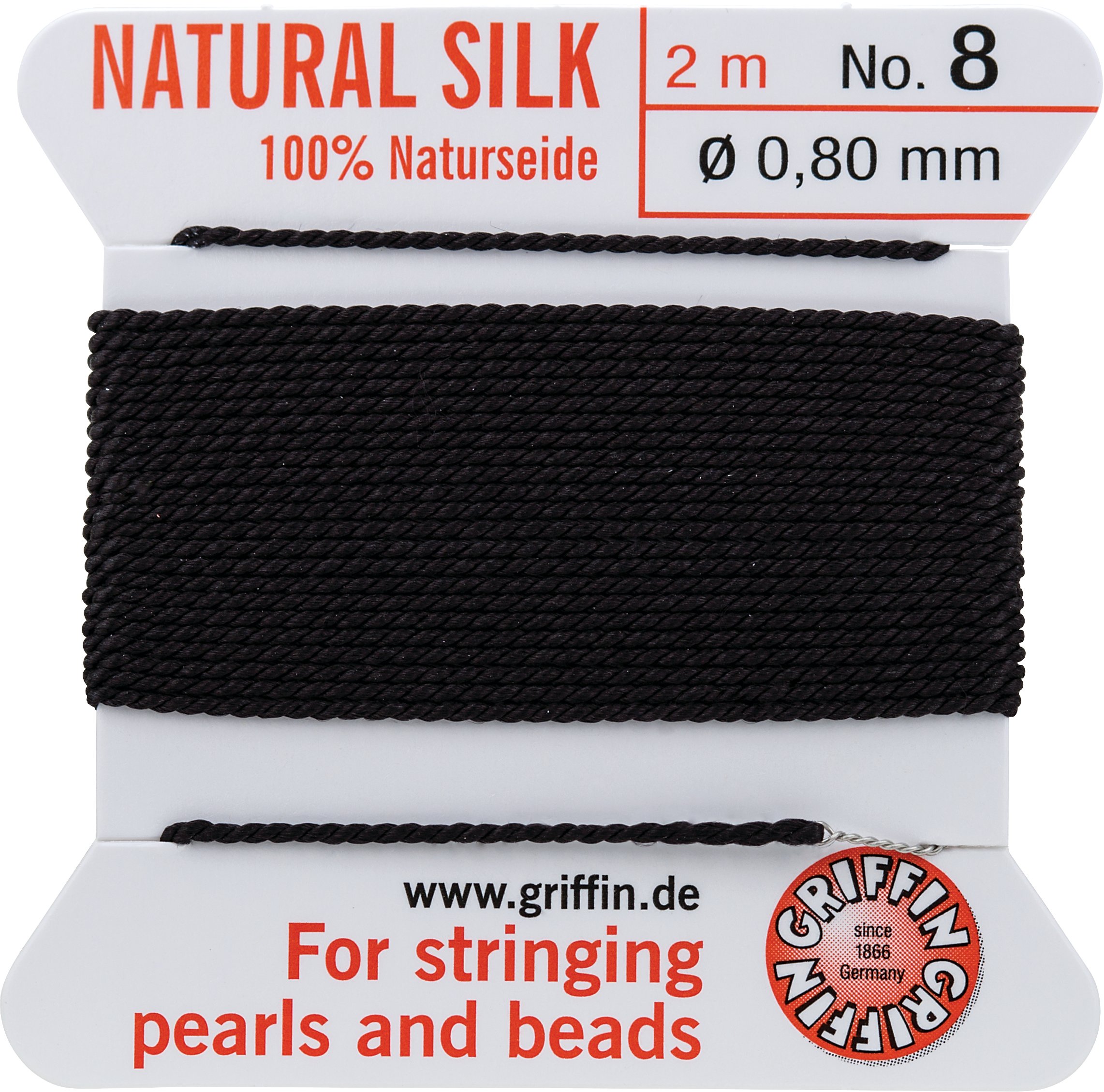 Griffin 100% Naturseide Natural Silk Carded Bead Cord
