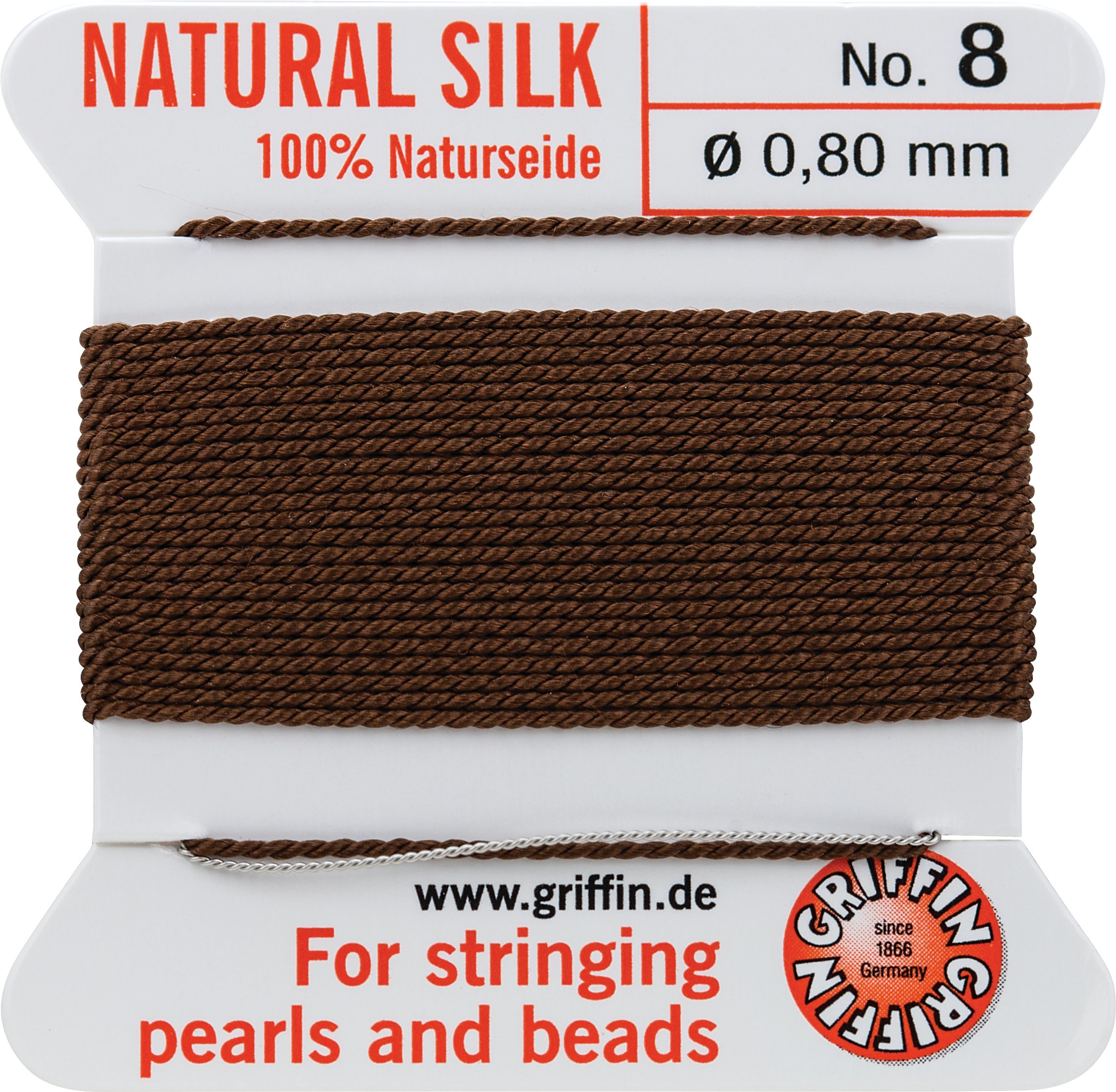 Griffin 100% Naturseide Natural Silk Carded Bead Cord