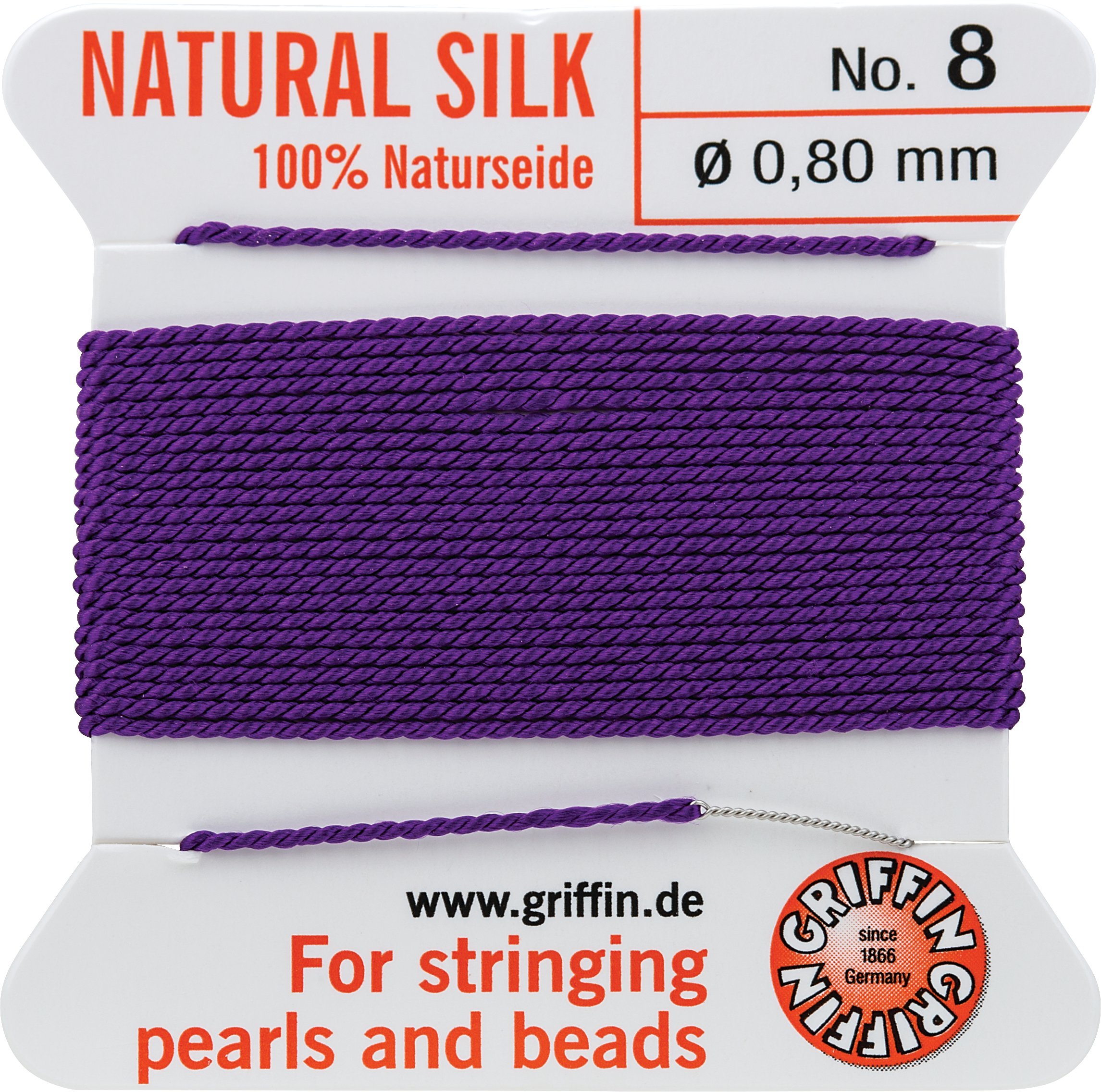Griffin 100% Naturseide Natural Silk Carded Bead Cord