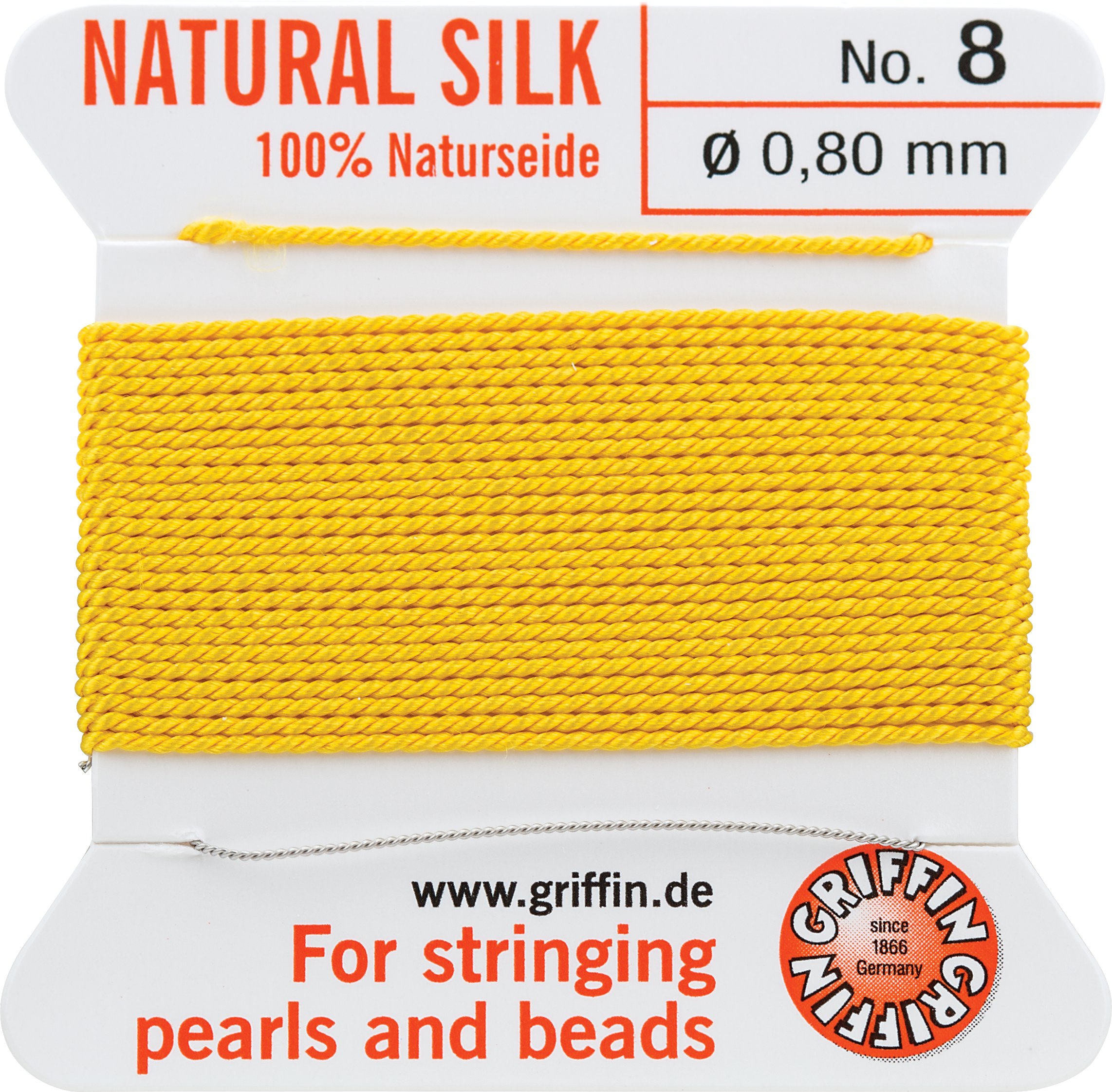 Griffin 100% Naturseide Natural Silk Carded Bead Cord