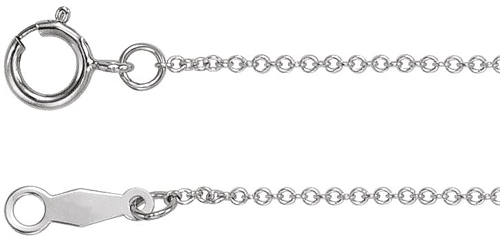 Rhodium-Plated Sterling Silver 1 mm Cable 20" Chain