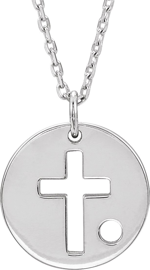 Pierced Cross Disc Necklace or Pendant