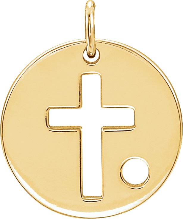 Pierced Cross Disc Necklace or Pendant
