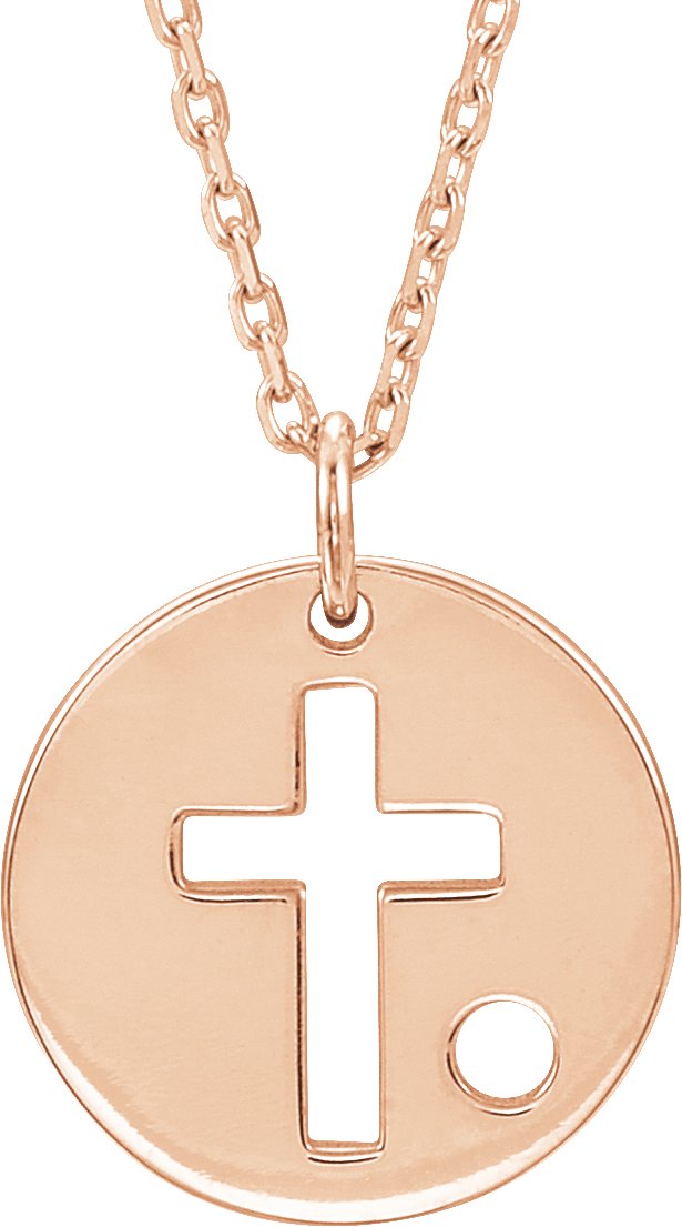 Pierced Cross Disc Necklace or Pendant