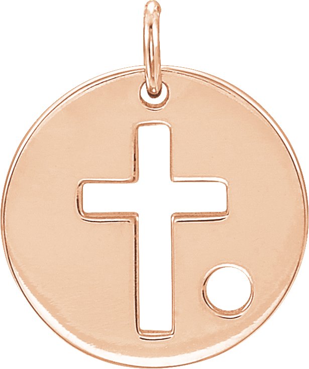 Pierced Cross Disc Necklace or Pendant