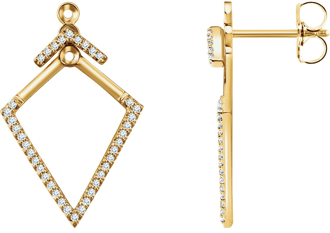 14K Yellow 1/4 CTW Geometric Diamond Earrings