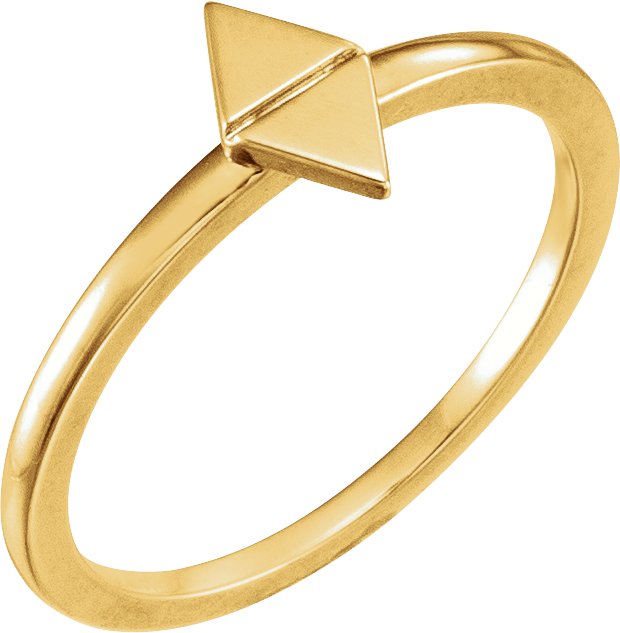 14K Yellow Geometric Stackable Ring