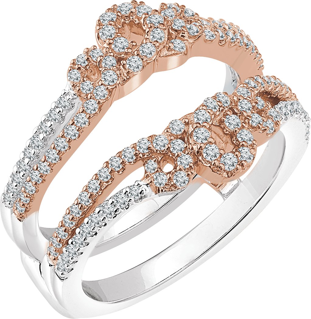 14K White and Rose .625 CTW Diamond Ring Guard Ref 12893610