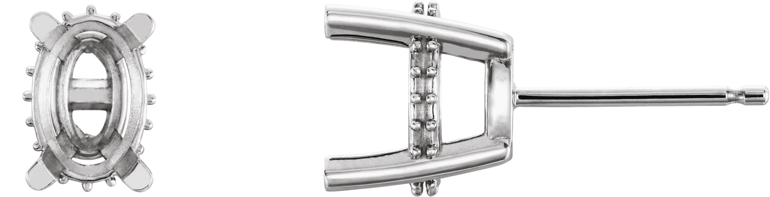 Oval 4-Prong Hidden Halo-Style Stud Earrings