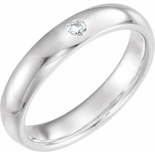 14K White 2.5 mm Solitaire Band Mounting Size 9.5
