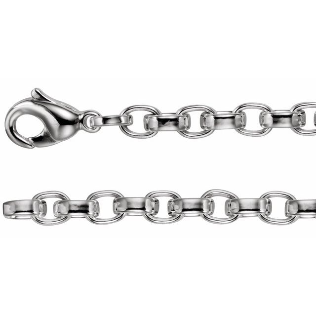 Sterling Silver 6.75 mm Flat Cable 7 Chain
