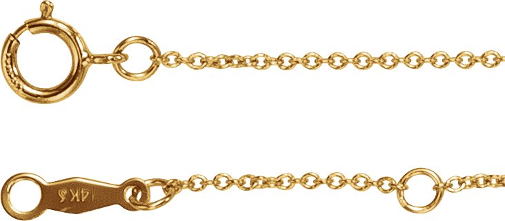 14K Yellow Gold-Filled 1 mm Adjustable Cable 6 1/2-7 1/2" Chain