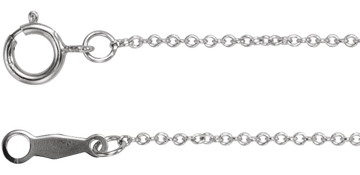 Rhodium-Plated Sterling Silver 1 mm Adjustable Cable 16-18 Chain