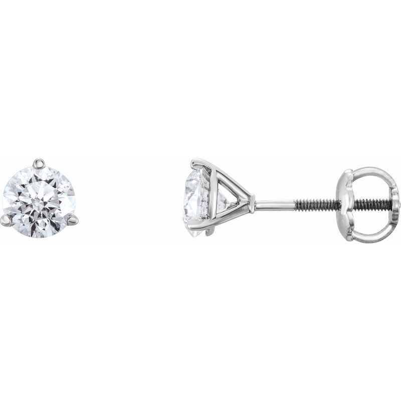 Round 3-Prong Cocktail-Style Stud Earrings