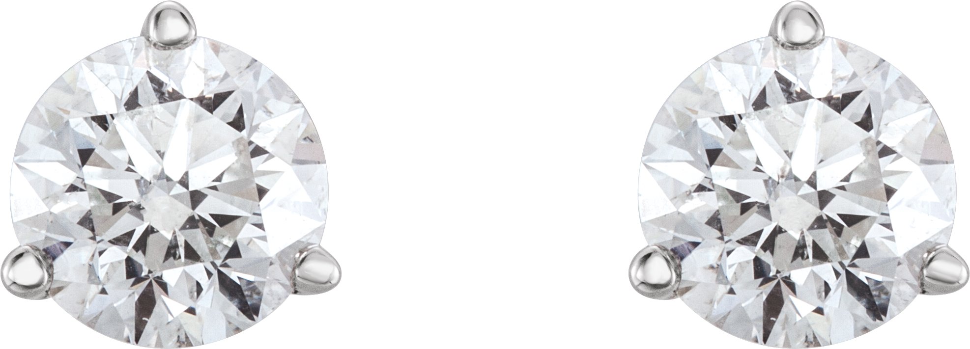 14K White 3/4 CTW Diamond Earrings 