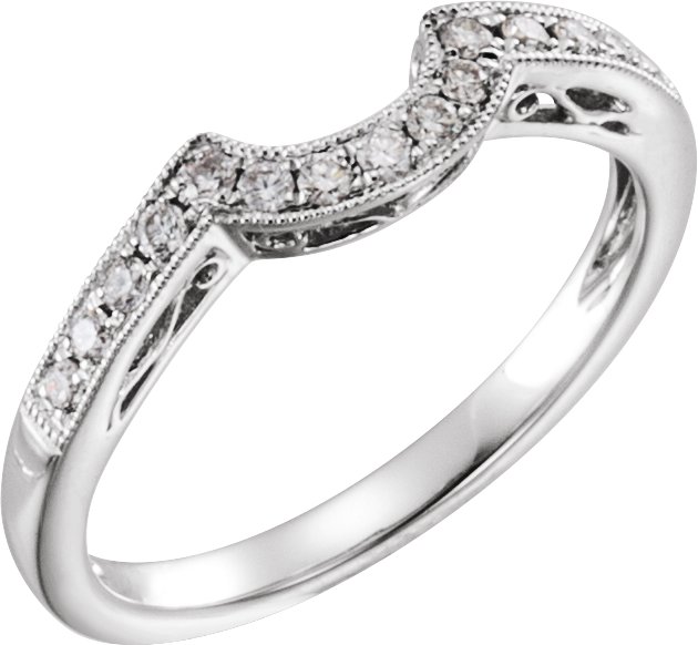 14K White 1/5 CTW Natural Diamond Band