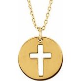 Pierced Cross Disc Necklace