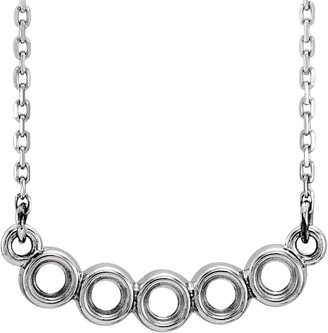 Five-Stone Bezel-Set Necklace or Center