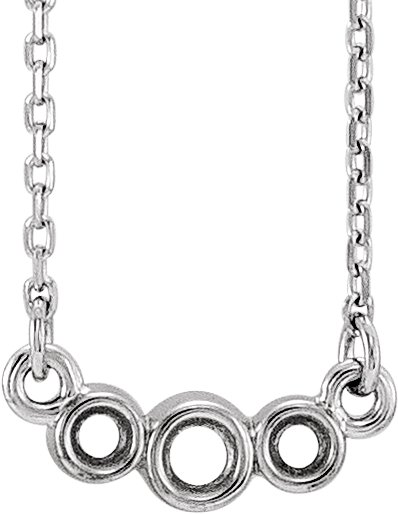 Three-Stone Bezel-Set Necklace or Center