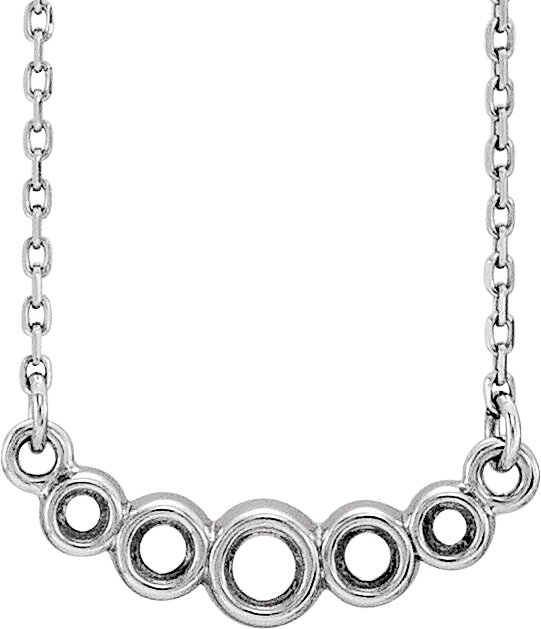 Graduated Bezel-Set Necklace or Center