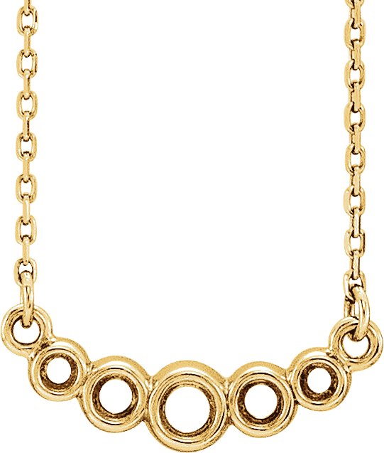 Graduated Bezel-Set Necklace or Center