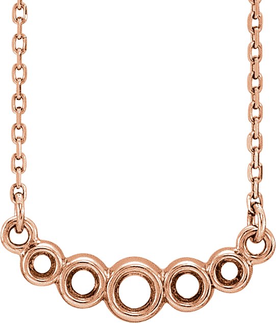 Graduated Bezel-Set Necklace or Center