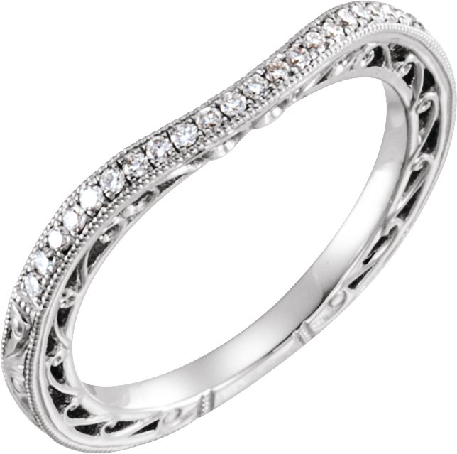 14K White 1/8 CTW Diamond Band