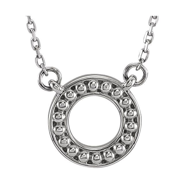 Sterling Silver Beaded Circle 16-18