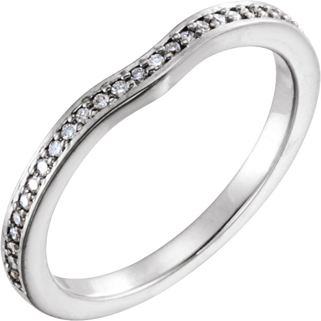 14K White 1/8 CTW Diamond Band