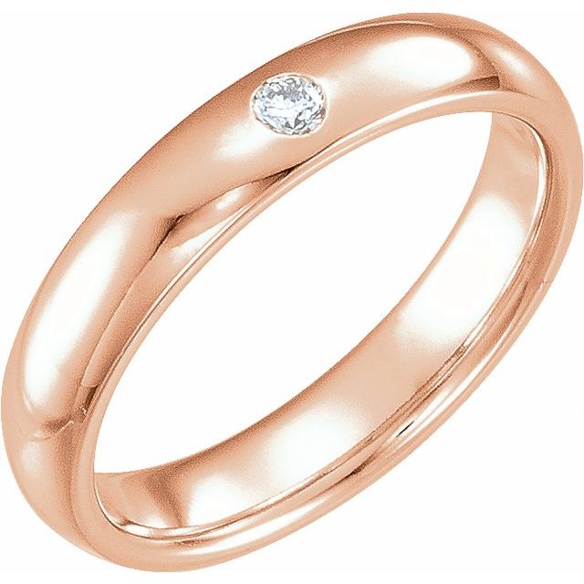 14K Rose 2.5 mm Solitaire Band Mounting Size 6.5