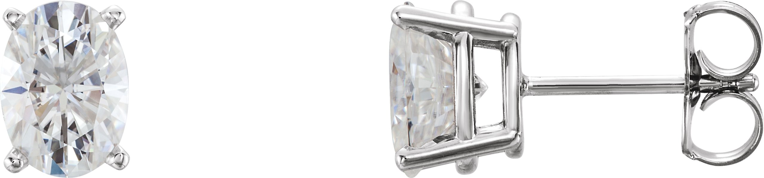 Oval 4-Prong Charles & Colvard Moissanite® Stud Earrings