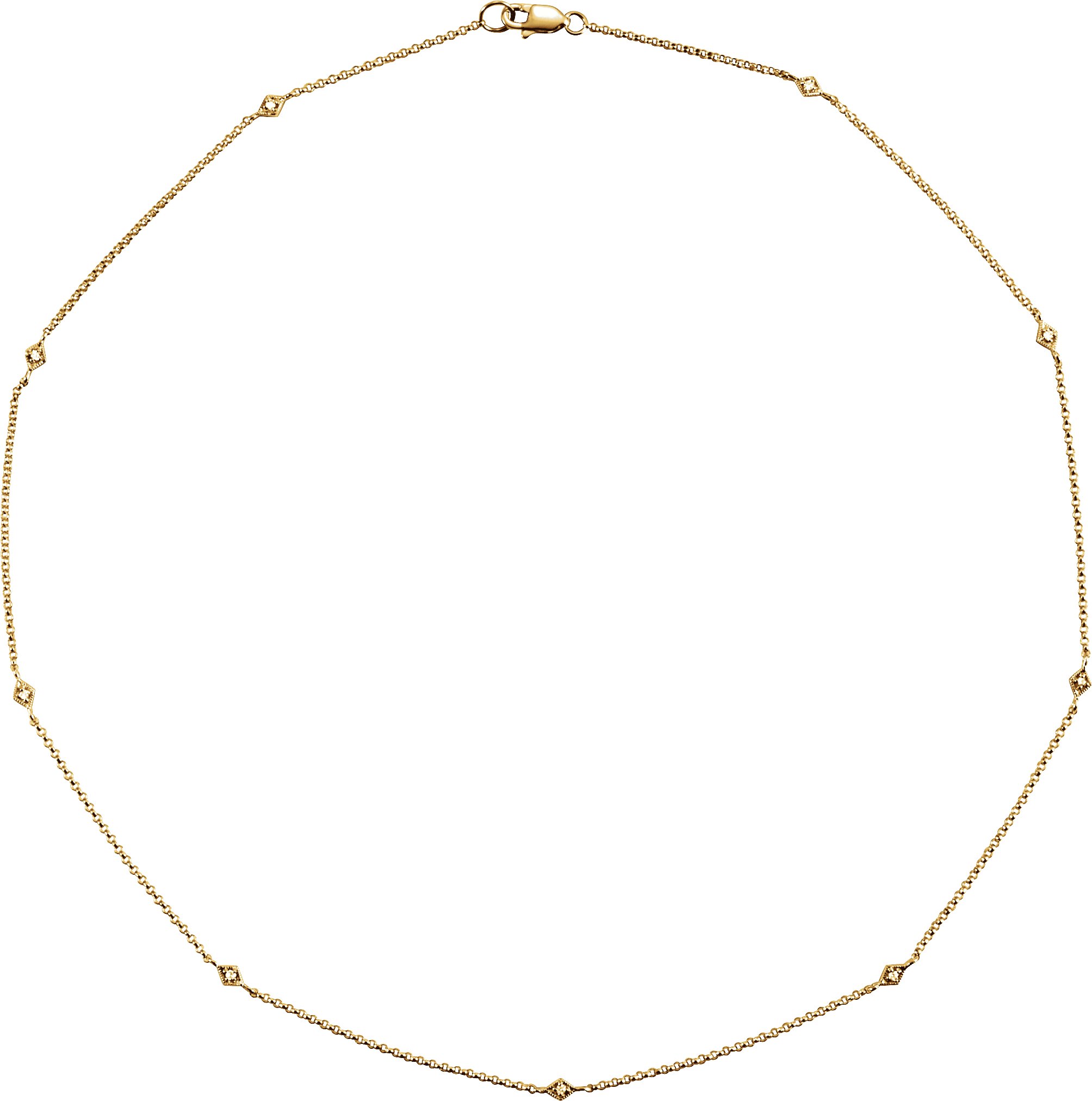 14K Yellow 1/6 CTW Natural Diamond 16" Station Necklace