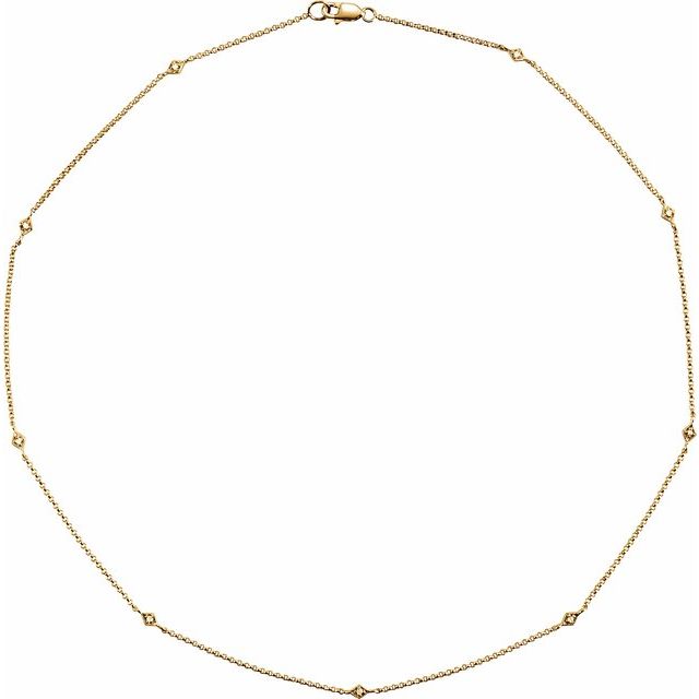 14K Yellow 1/6 CTW Natural Diamond 16" Station Necklace