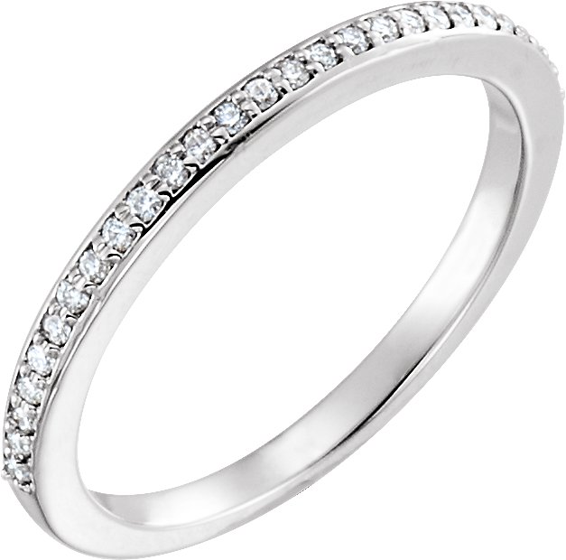 14K White 1/8 CTW Natural Diamond Band