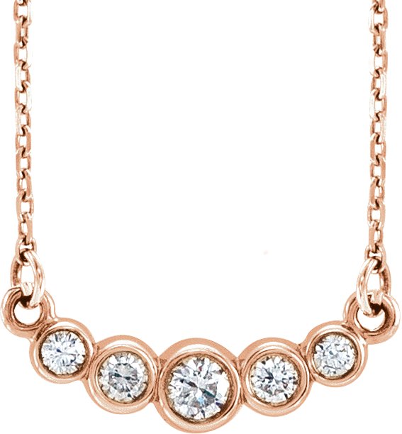 14K Rose 1/6 CTW Natural Diamond 16-18 Necklace