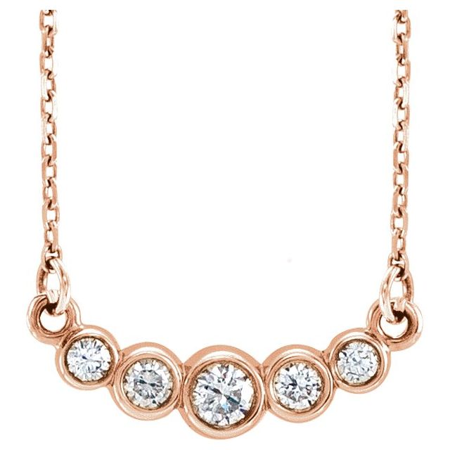 14K Rose 1/5 CTW Natural Diamond 16-18" Necklace