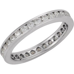 14K White 9/10 CTW Diamond Eternity Band Size 5