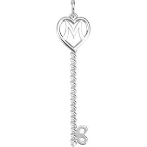 Sterling Silver 48x11.5 mm Mother's Key Pendant Ref. 3355608