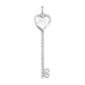 Sterling Silver 48x11.5 mm Mother's Key Pendant Ref. 3355608